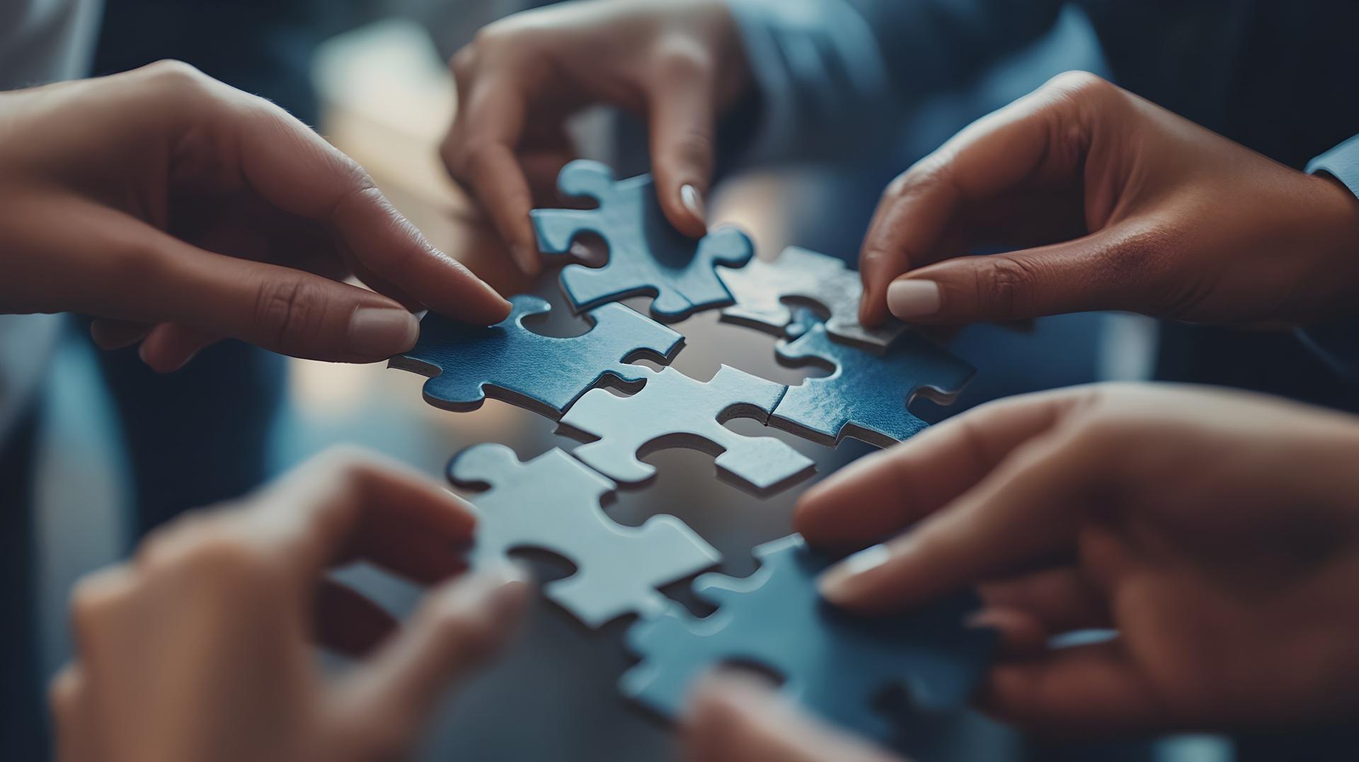 Hände fügen Puzzle zusammen | Pflegehelfer Frankfurt